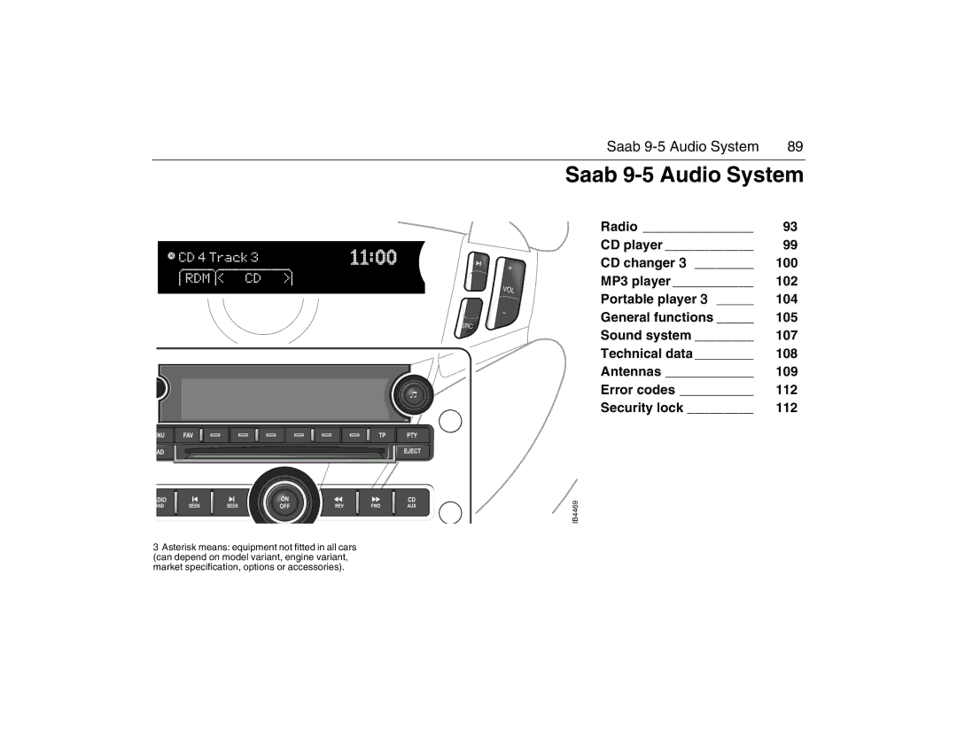 Saab 2007 owner manual Saab 9-5 Audio System 