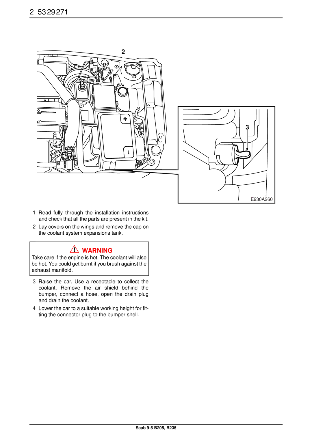 Saab B235, B205 installation instructions 53 29 