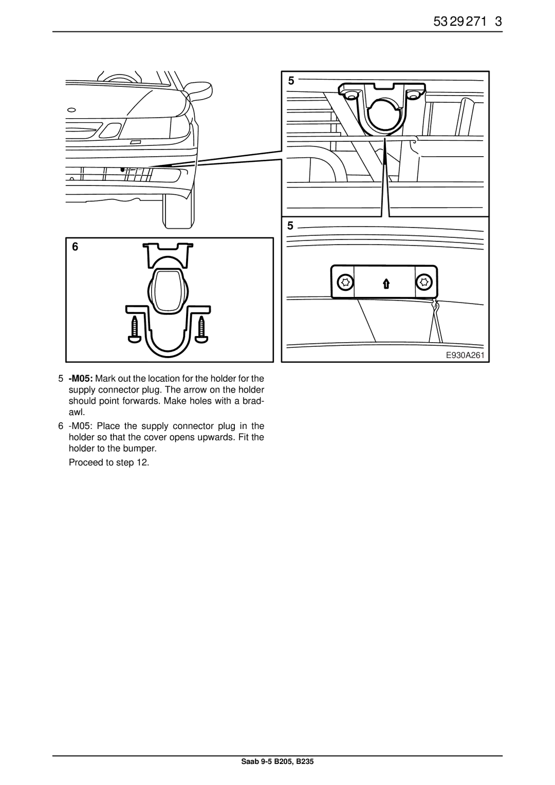 Saab B205, B235 installation instructions 53 29 271 