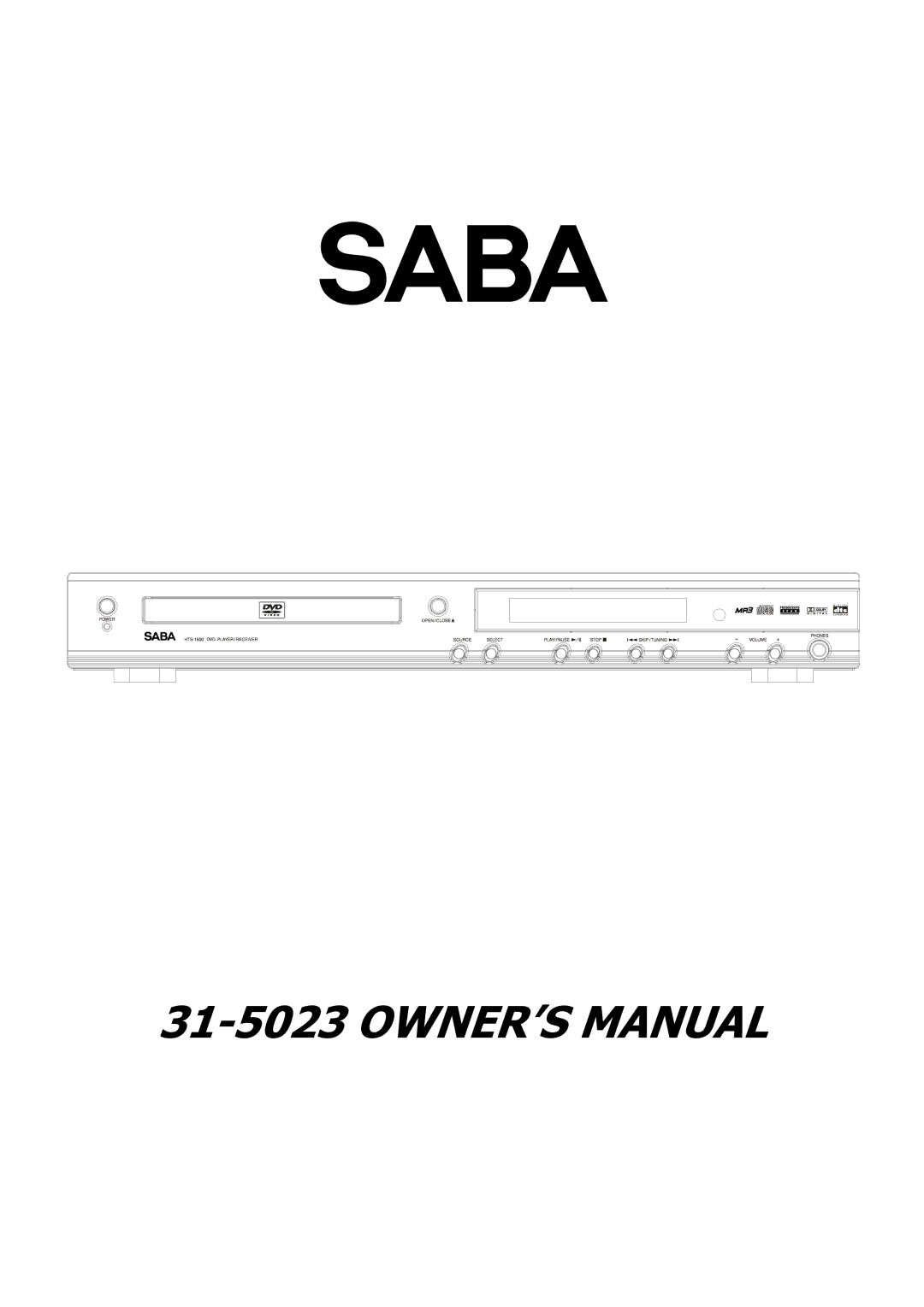 Saba 31-5023 manual 