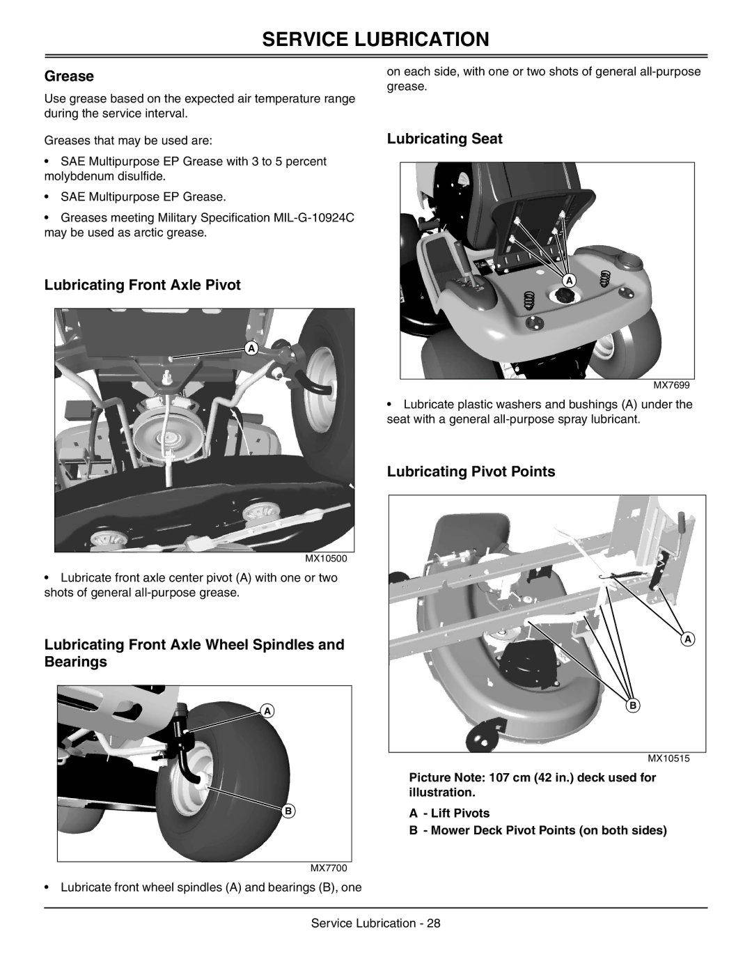 Sabo 108-17 HS manual Service Lubrication 