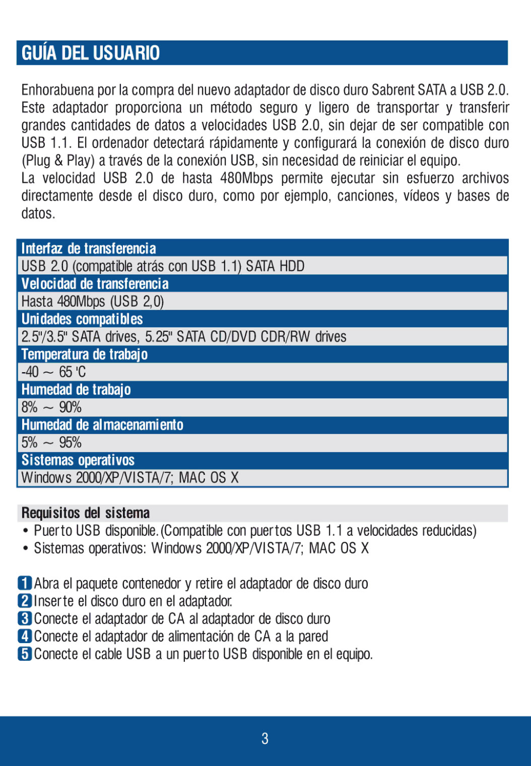 Sabrent C35U manual 