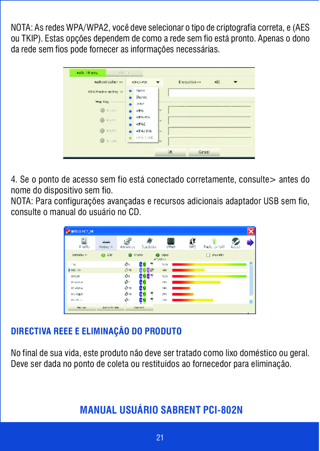 Sabrent PCI-802N manual Directiva Reee E Eliminação do Produto 