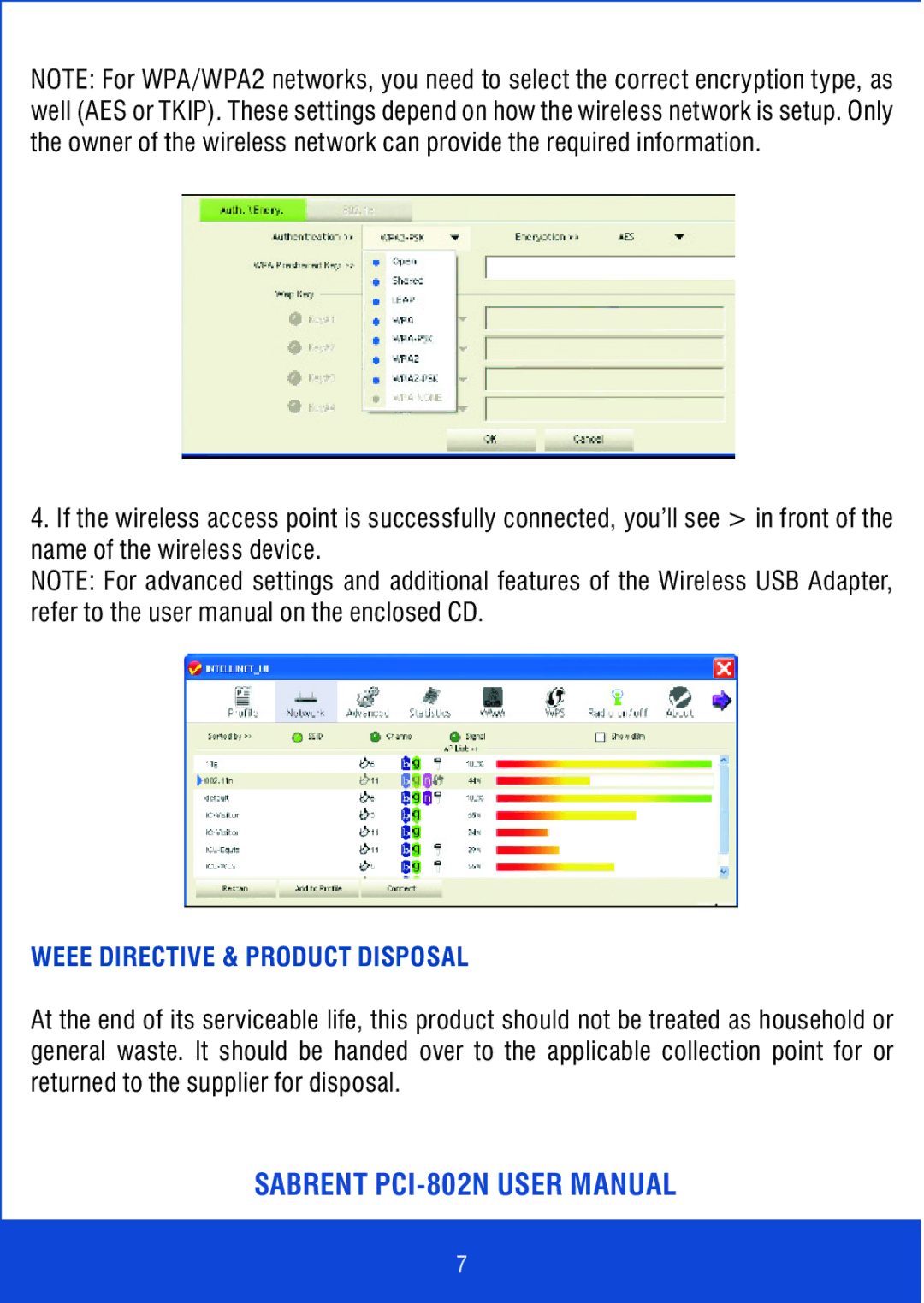 Sabrent PCI-802N manual Weee Directive & Product Disposal 