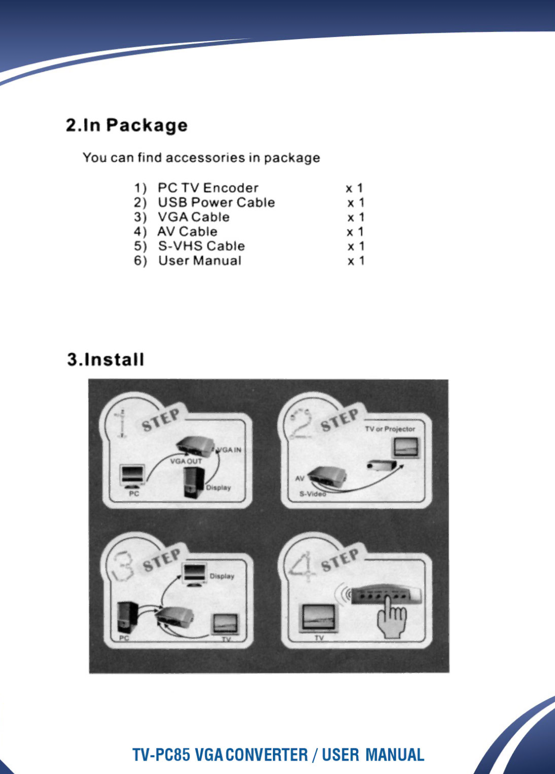 Sabrent TV-PC85 manual 