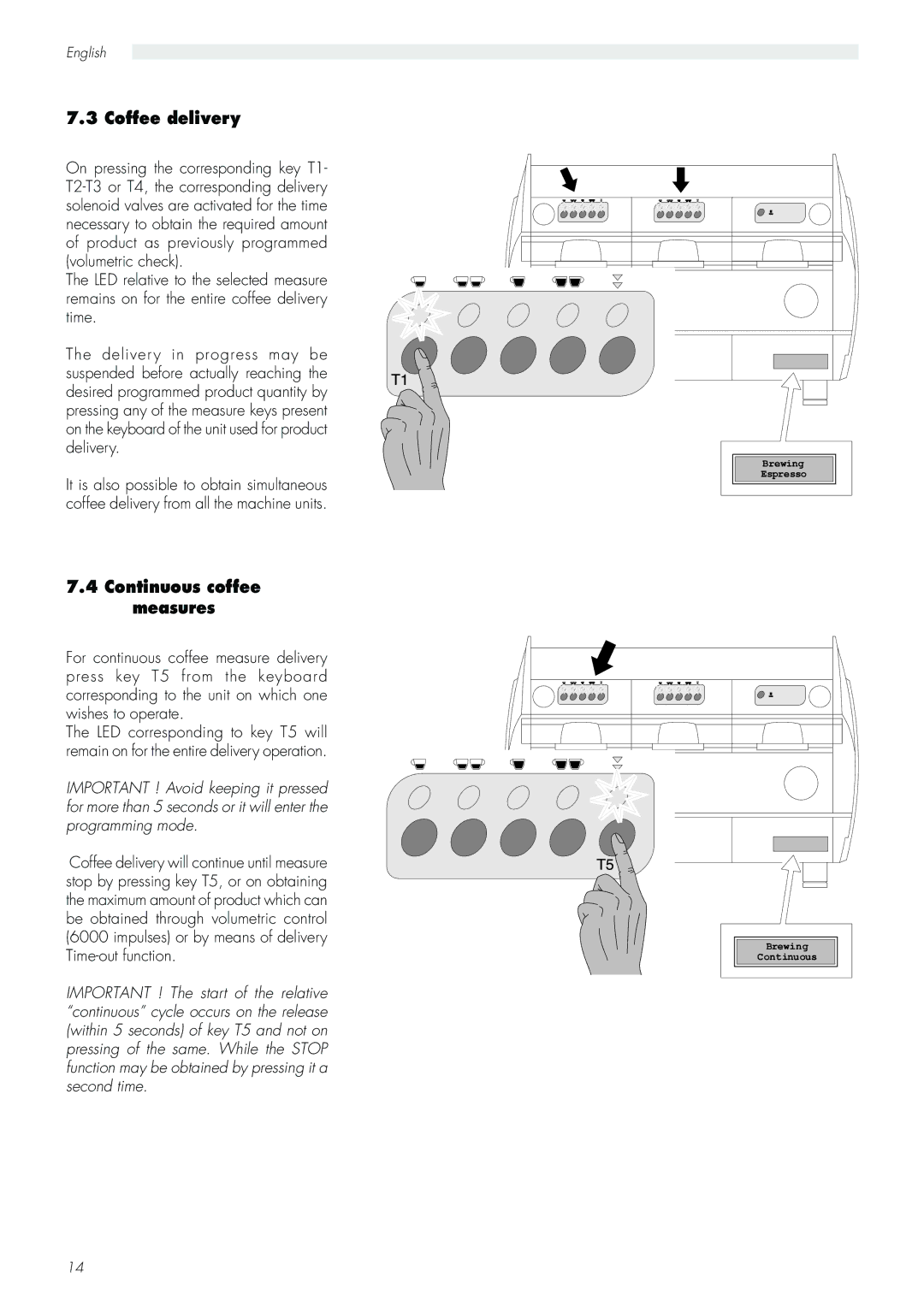 Saeco Coffee Makers Aroma manual Coffee delivery, Continuous coffee measures 