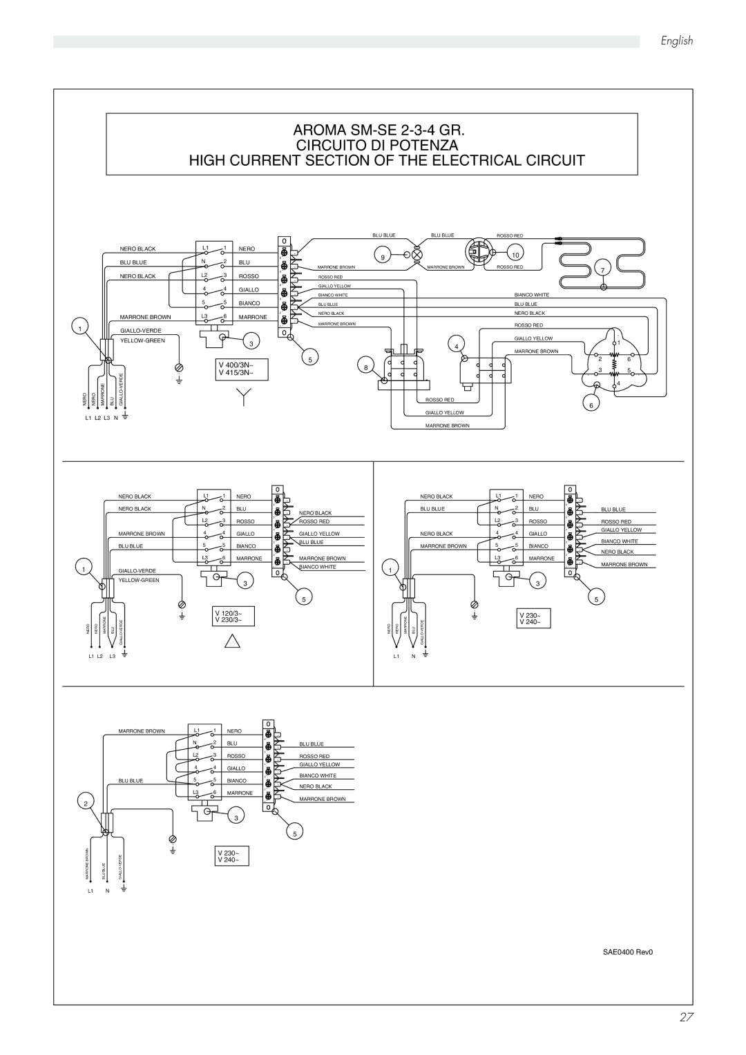 Saeco Coffee Makers manual Aroma SM-SE 2-3-4 GR 