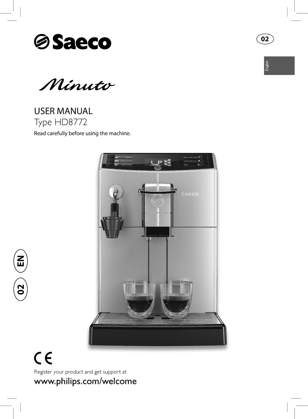 Saeco Coffee Makers HD8772 user manual 02 EN 