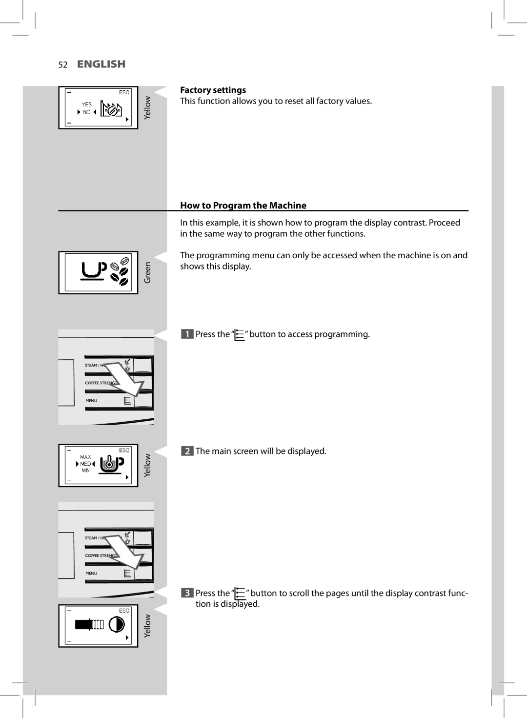 Saeco Coffee Makers HD8772 user manual How to Program the Machine 