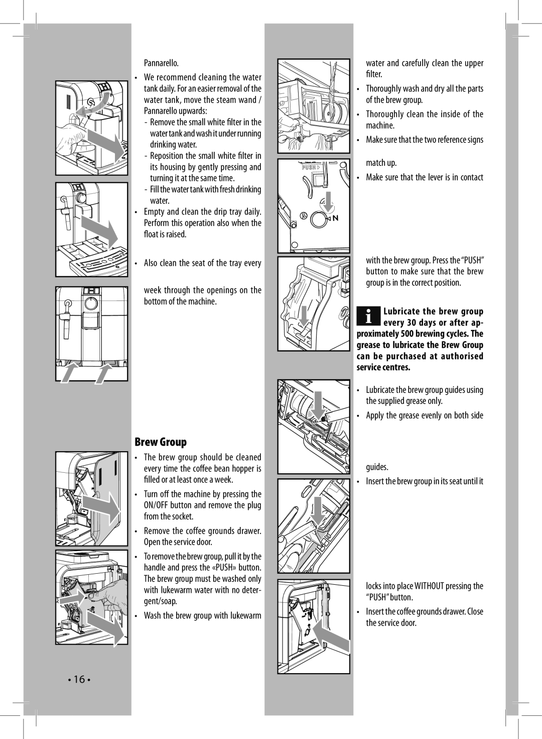 Saeco Coffee Makers HD8833 manual Brew Group, Pannarello, Fill the water tank with fresh drinking water, Service centres 