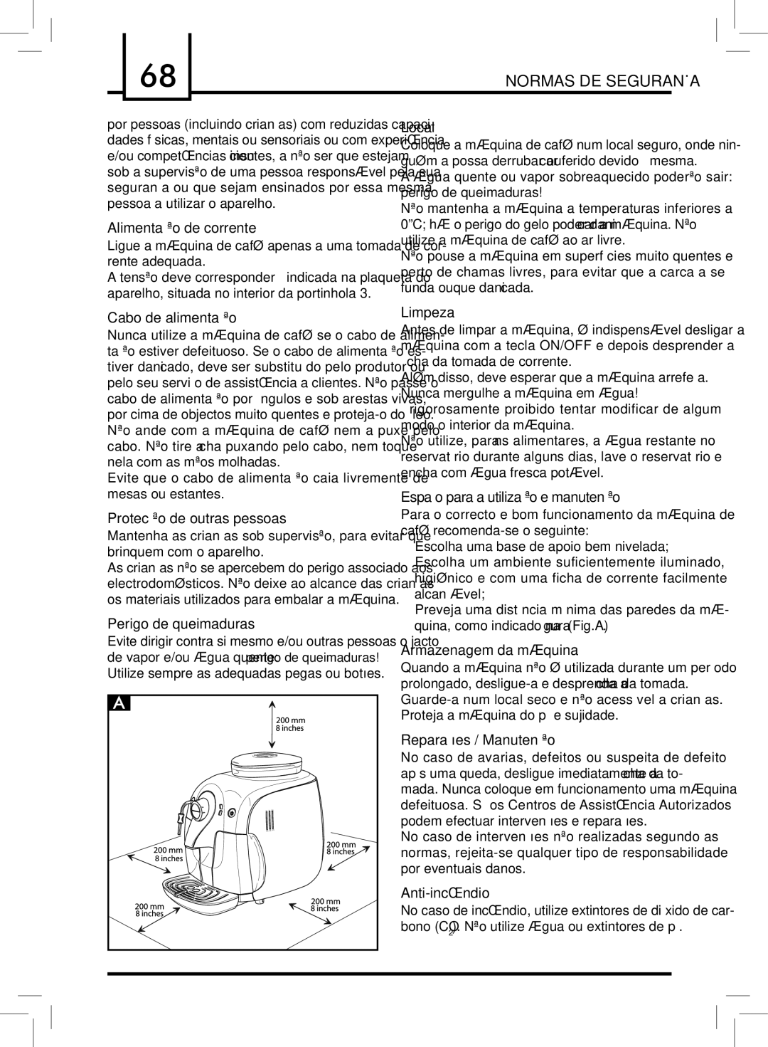 Saeco Coffee Makers PLUS manual Normas DE Segurança 