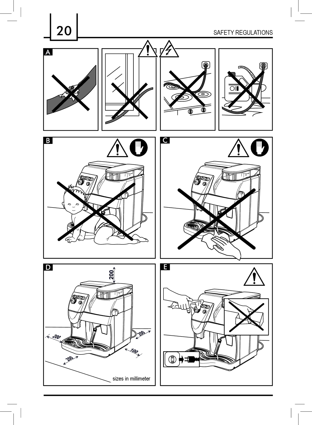 Saeco Coffee Makers SUP018M, 15000567 manual Safety Regulations 