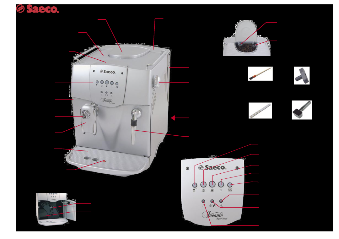 Saeco Coffee Makers SUP021R, SUP021YR manual Component Description 