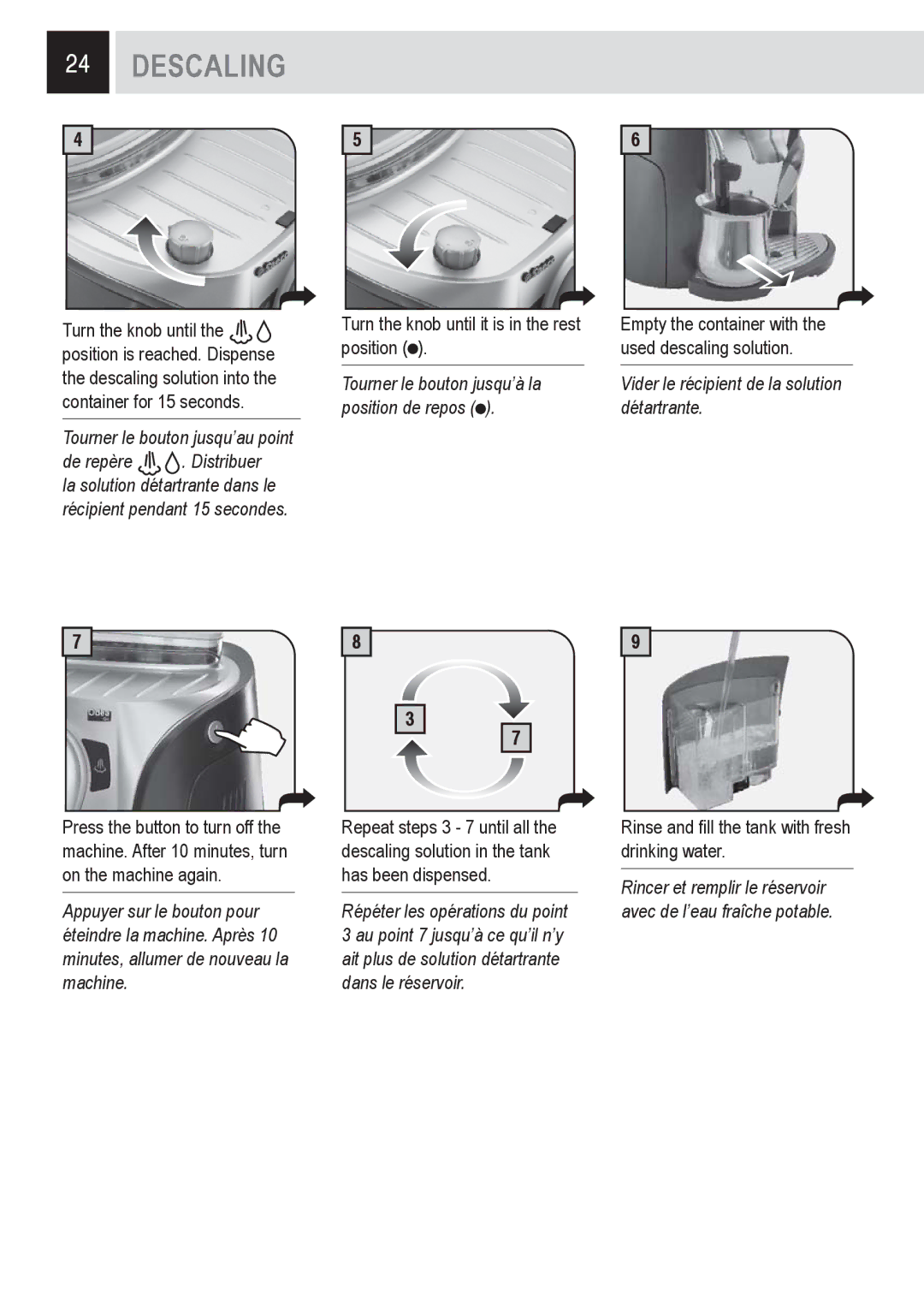 Saeco Coffee Makers SUP0310 manual Descaling 