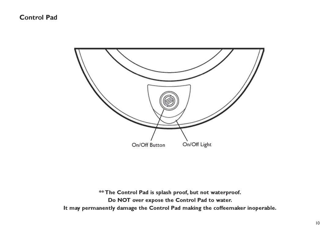 Saeco Coffee Makers TDCM15 manual Control Pad 