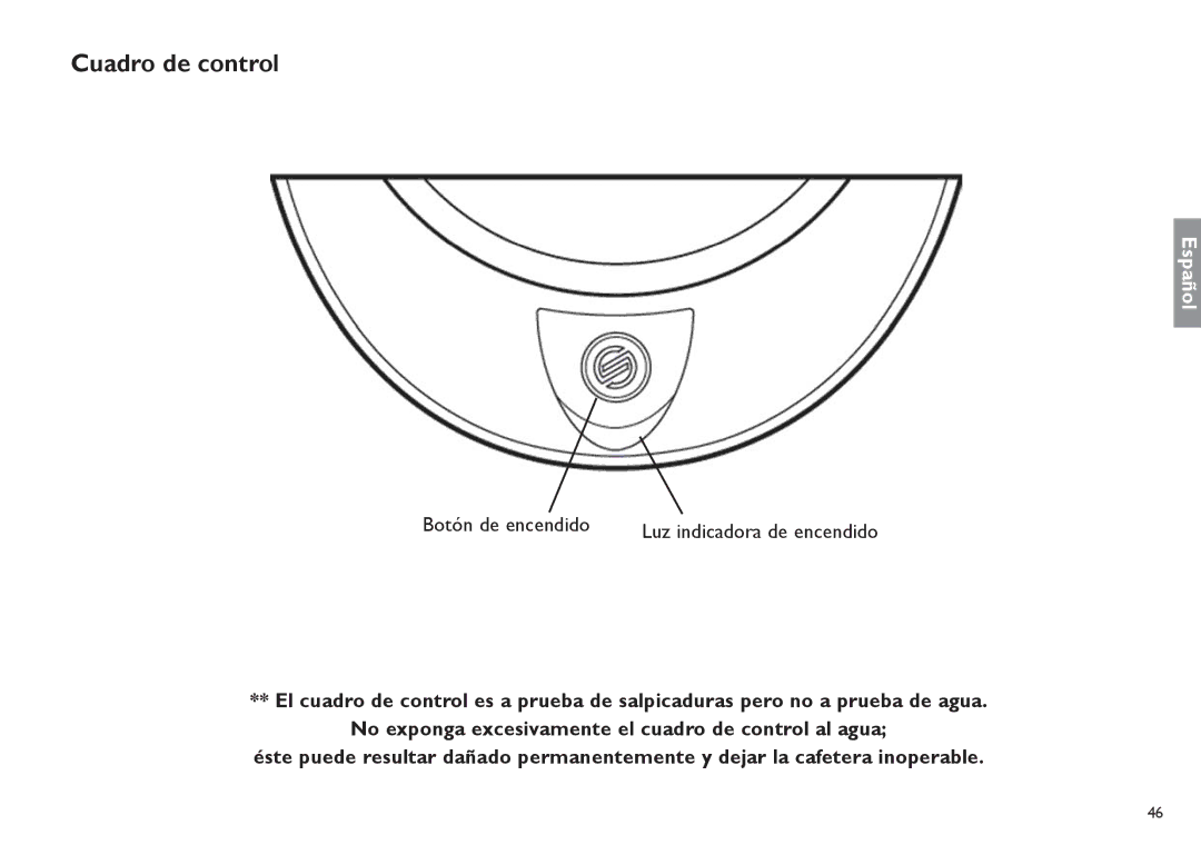 Saeco Coffee Makers TDCM15 manual Cuadro de control 