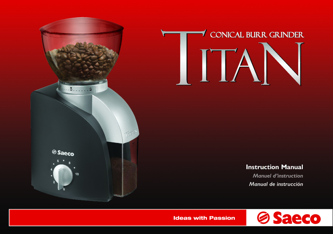 Saeco Coffee Makers Titan instruction manual Manual de instrucción 