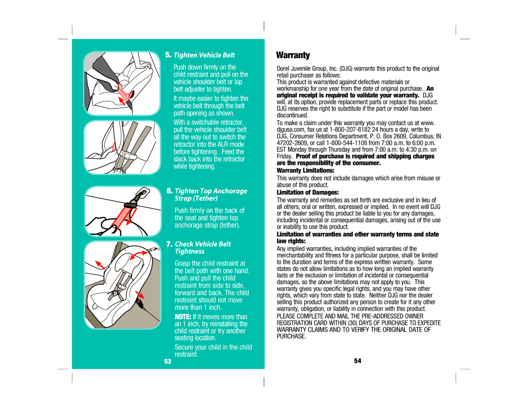 Safety 1st 4358-5721 manual Warranty, Limitation of Damages 