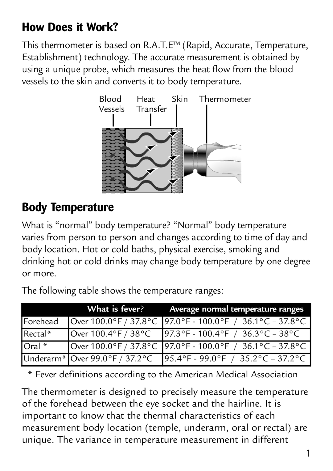 Safety 1st 49529 manual How Does it Work?, Body Temperature 