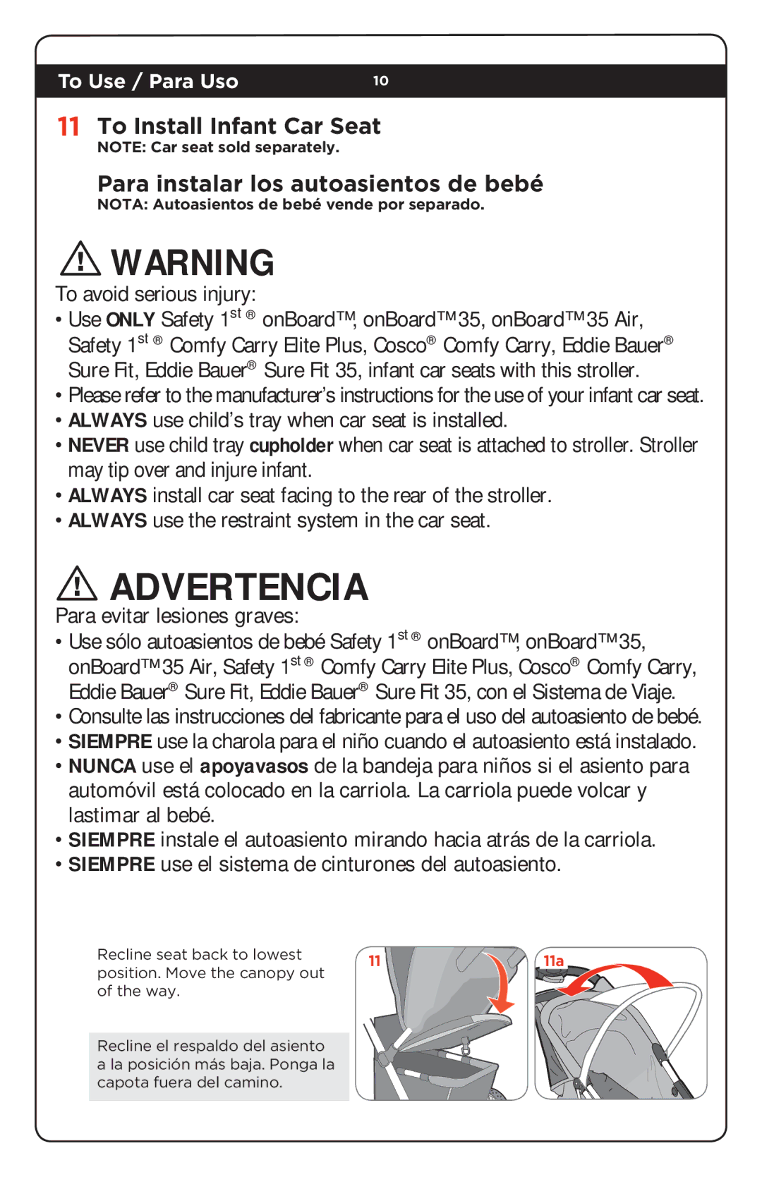 Safety 1st CV204AUM manual To avoid serious injury 