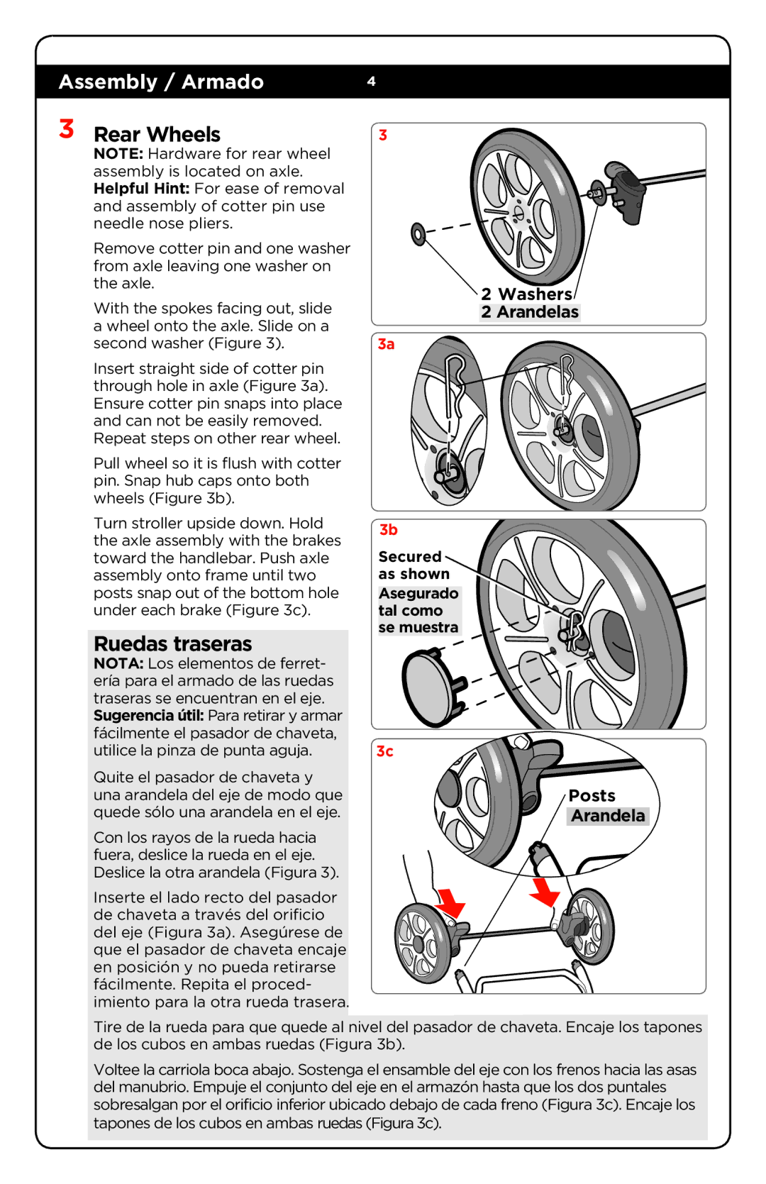 Safety 1st TR233BKL manual Rear Wheels 