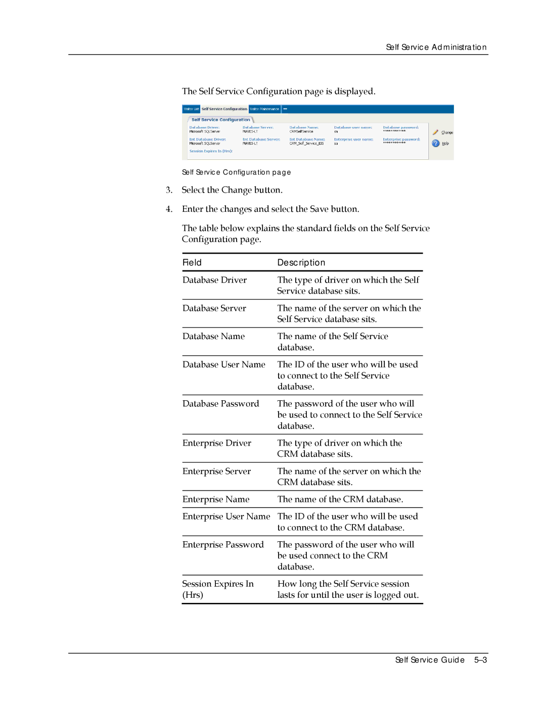 Sage Software 5.8 manual Field Description 