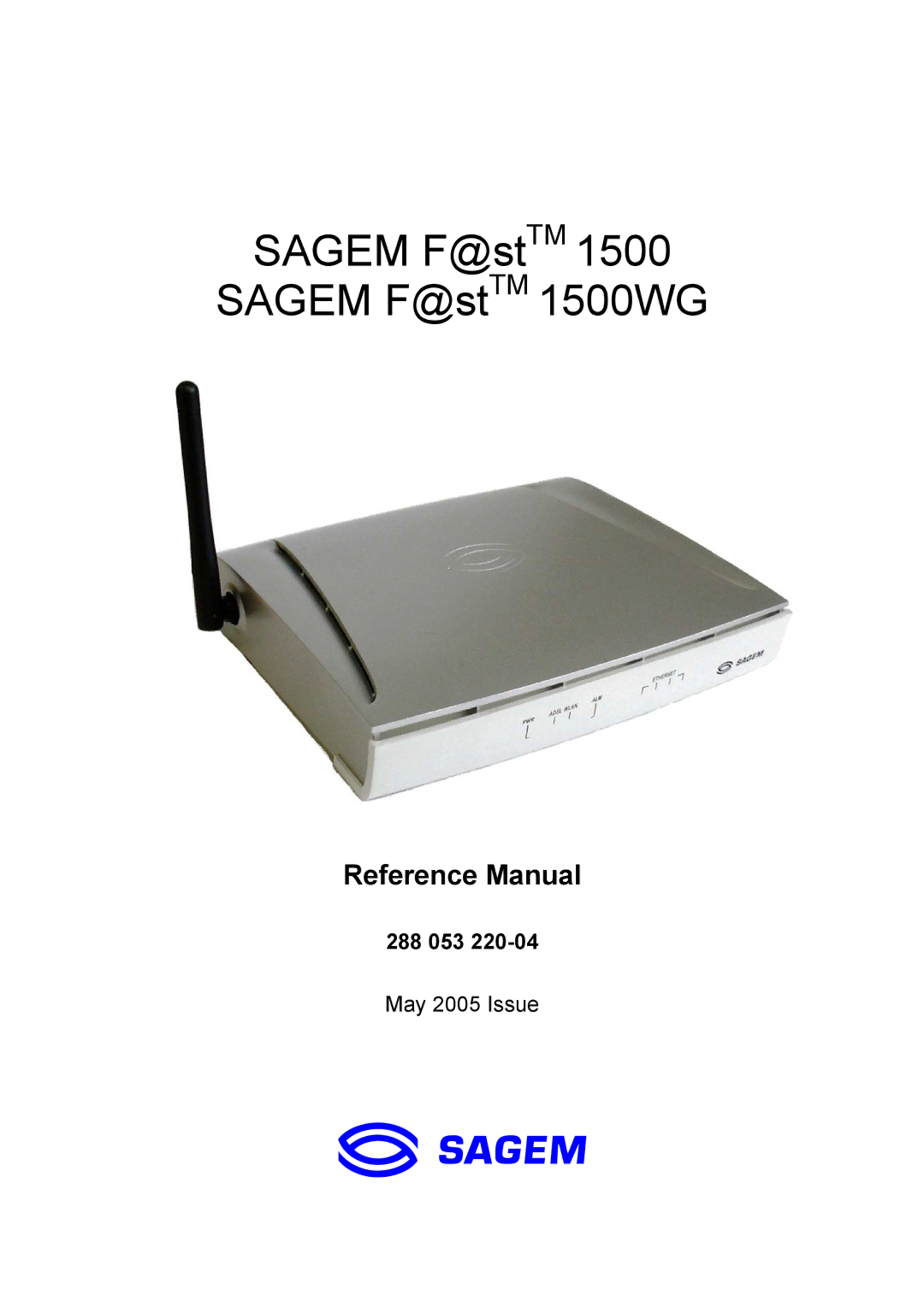 Sagem 1500WG manual Reference Manual, 288 053 