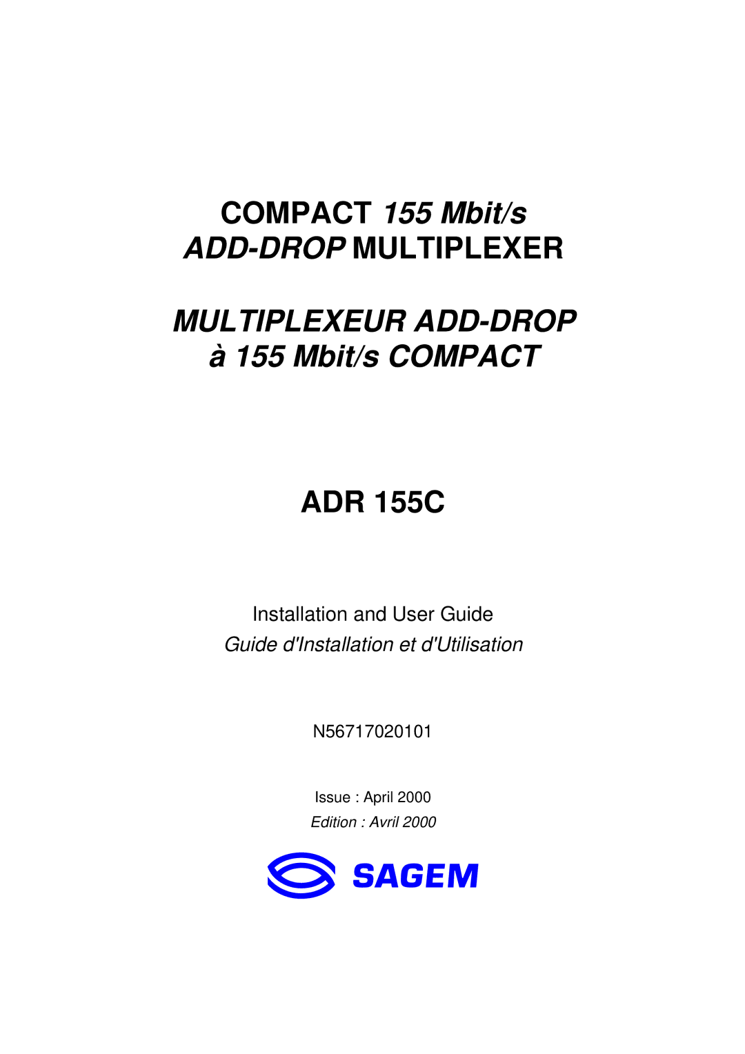 Sagem ADR 155C manual Compact 155 Mbit/s 