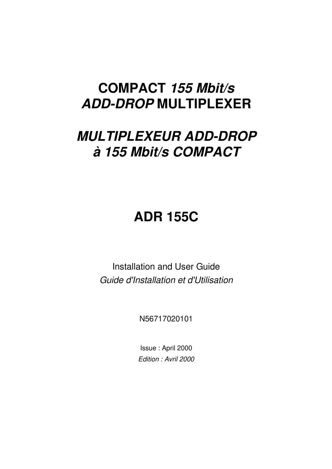 Sagem ADR 155C manual Compact 155 Mbit/s 