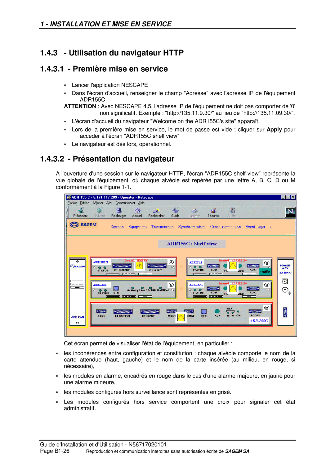 Sagem ADR 155C manual Présentation du navigateur 