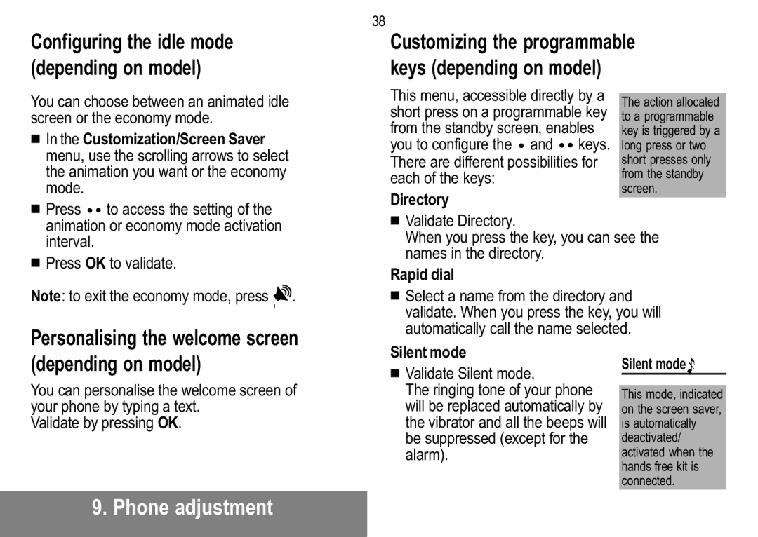 Sagem MW 302X, MW 304X manual Personalising the welcome screen 