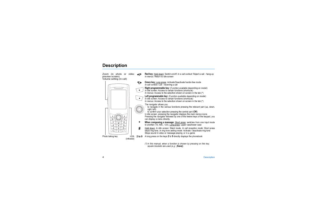 Sagem MY X6-2 manual Description, IrDA 2 to 