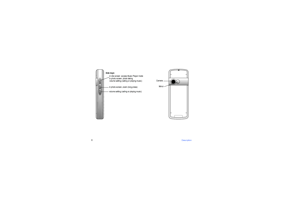 Sagem my405X manual Side keys 