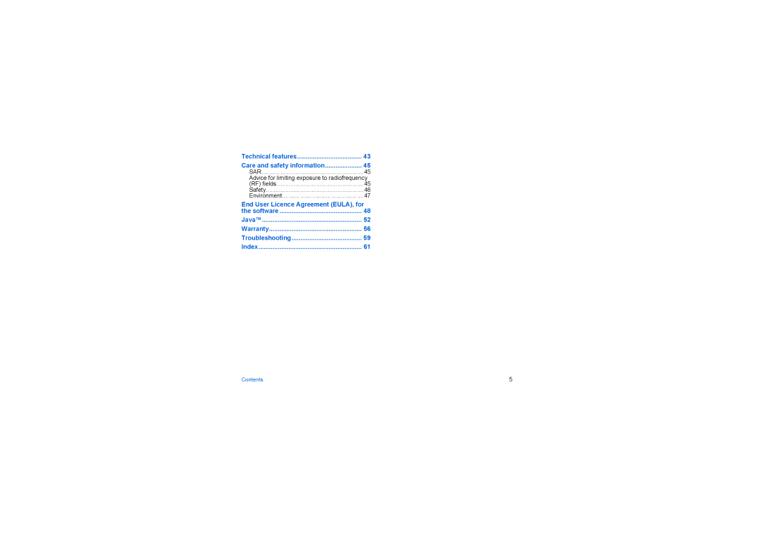 Sagem my501Ci manual Technical features Care and safety information, Advice for limiting exposure to radiofrequency 