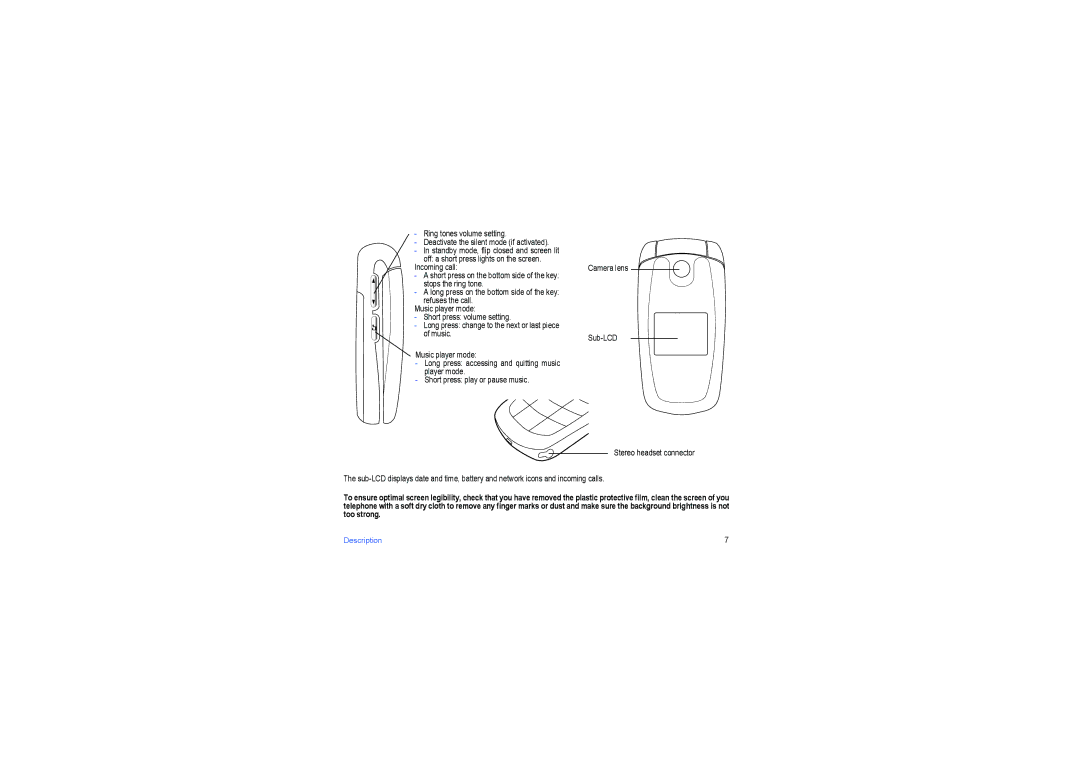 Sagem my501Ci manual Description 