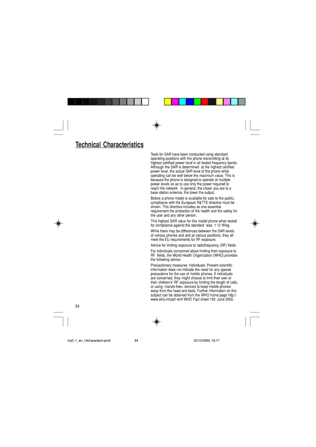 Sagem myC-1 manual Advice for limiting exposure to radiofrequency RF fields 