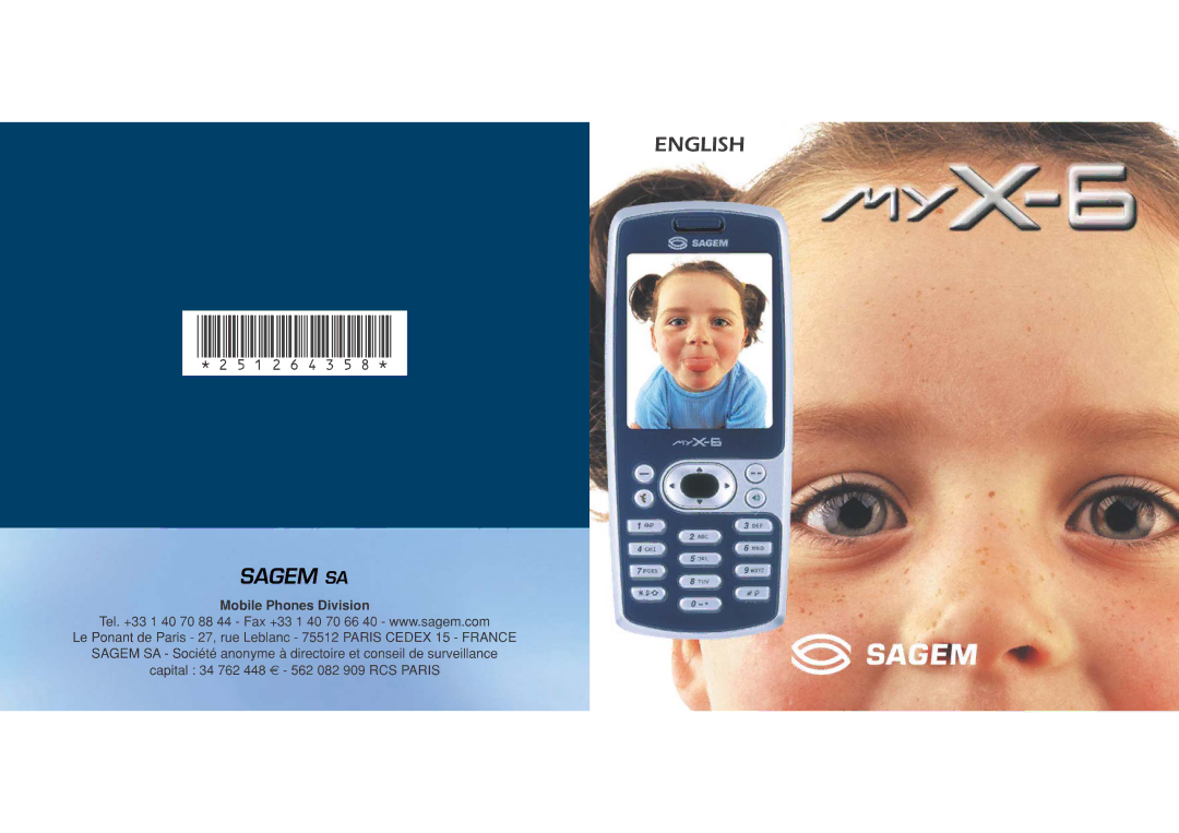 Sagem myX-6 manual 251264358 