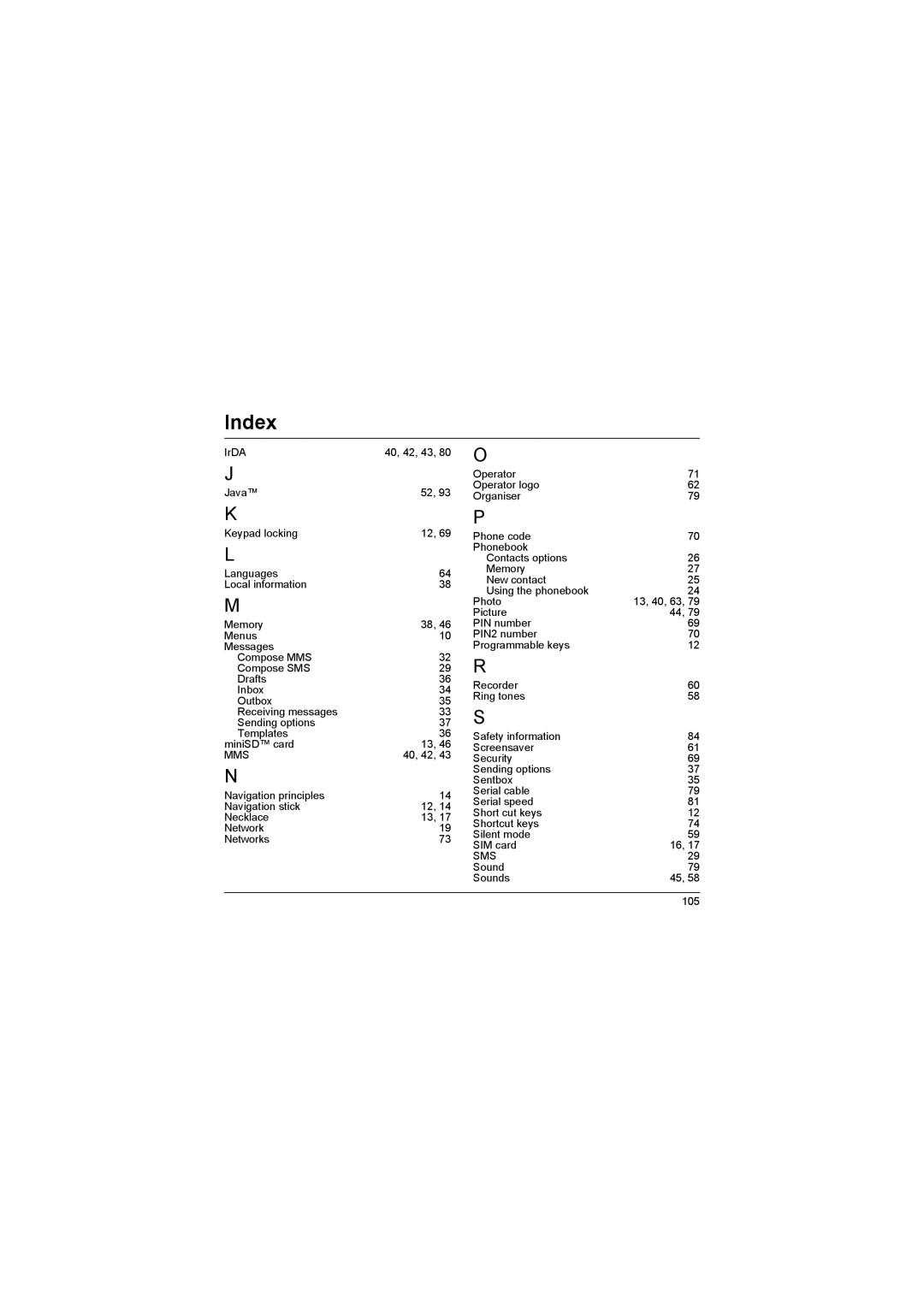 Sagem MyX-8 manual Sms 