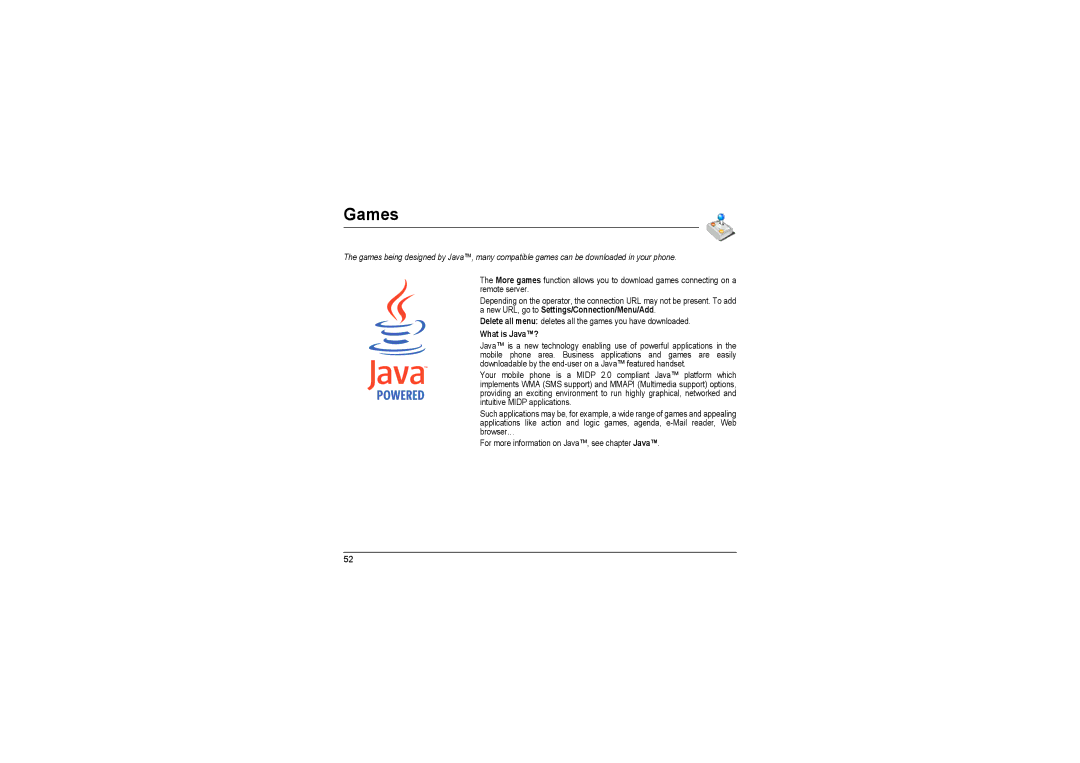 Sagem MyX-8 manual Games, What is Java? 