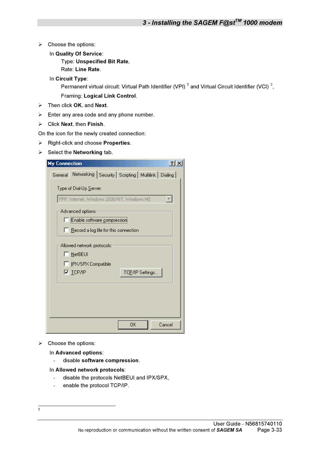 Sagem N56815740110 manual Framing Logical Link Control 