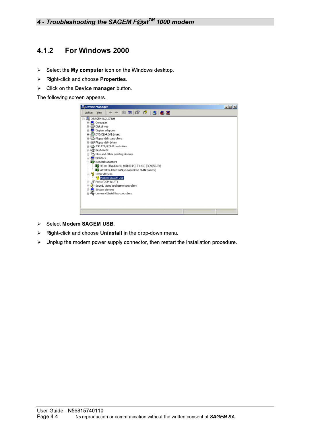 Sagem N56815740110 manual For Windows 