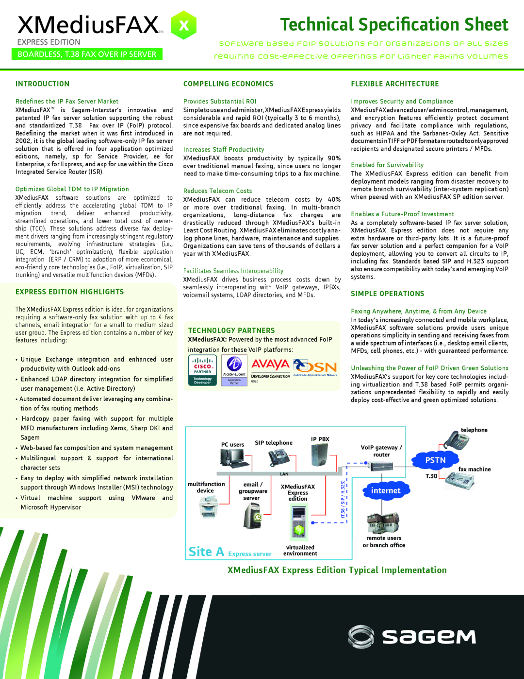 Sagem XMediusFAX manual Introduction Compelling Economics Flexible Architecture, Express Edition Highlights 