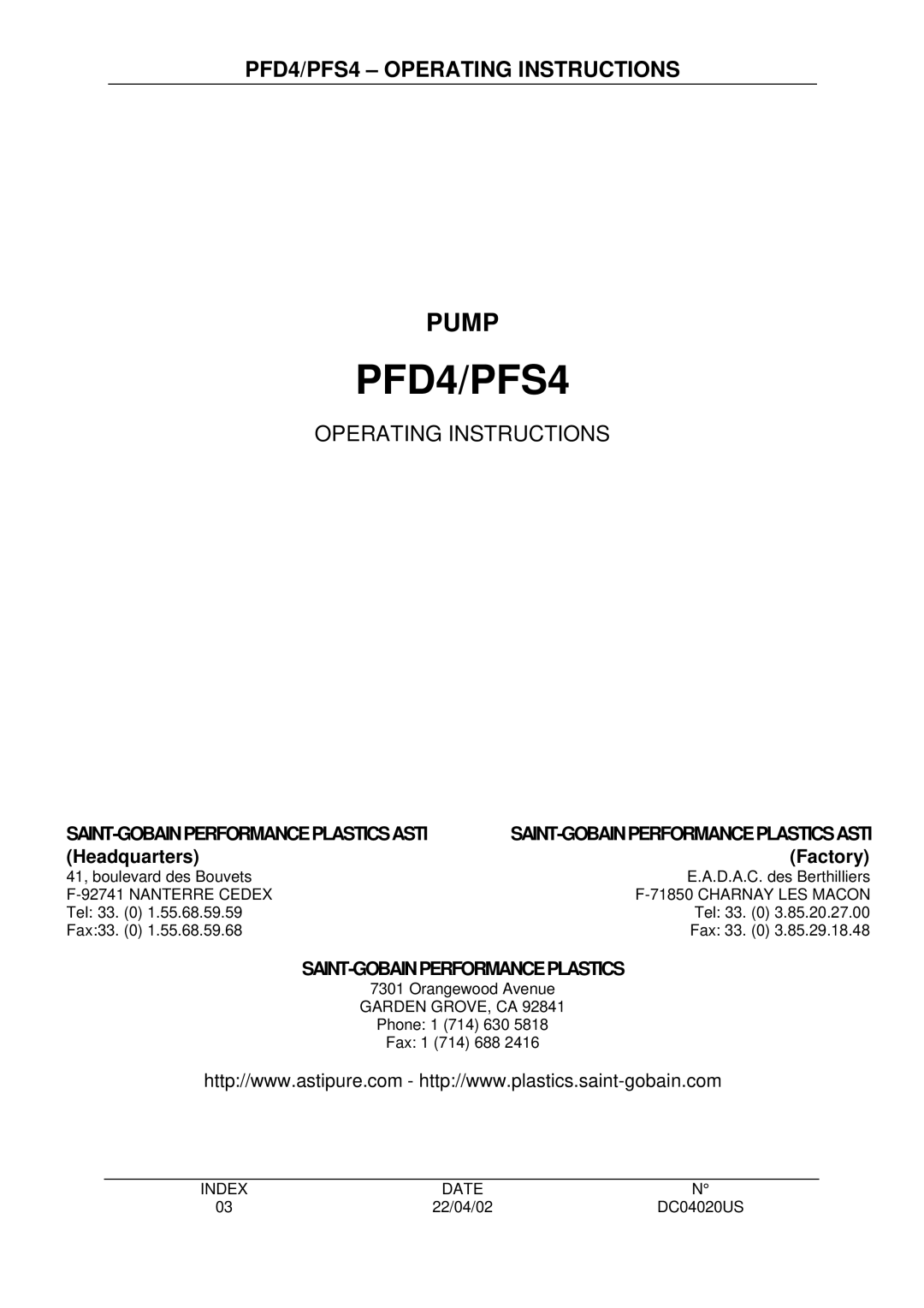 Saint Gobain Vidros manual PFD4/PFS4, Headquarters Factory 