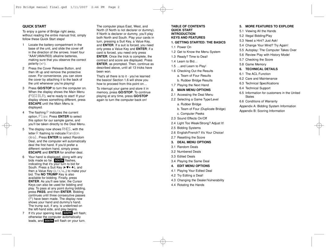 Saitek 3000 user manual Quick Start 