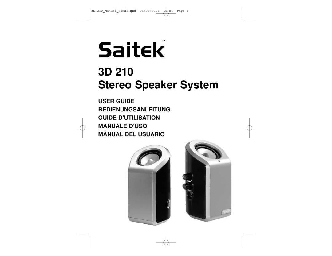 Saitek Stereo Speaker System, 3D 210 manual SaitekTM 