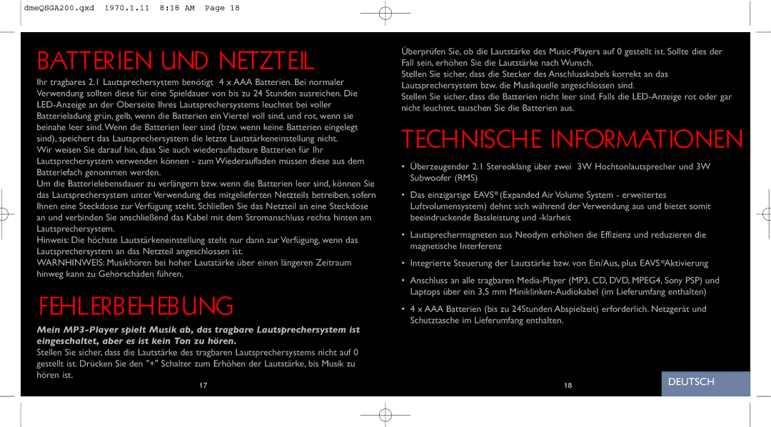 Saitek A-200 quick start Batterien UND Netzteil, Fehlerbehebung 