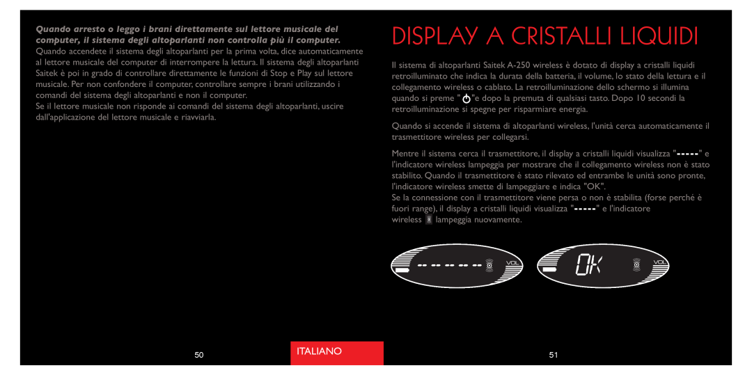 Saitek A-250 quick start Display A Cristalli Liquidi, Italiano 
