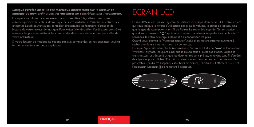 Saitek A-250 quick start Ecran LCD 