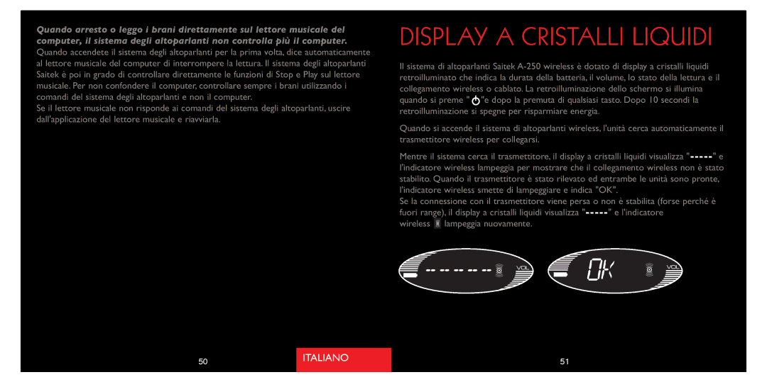 Saitek A-250 quick start Display a Cristalli Liquidi 