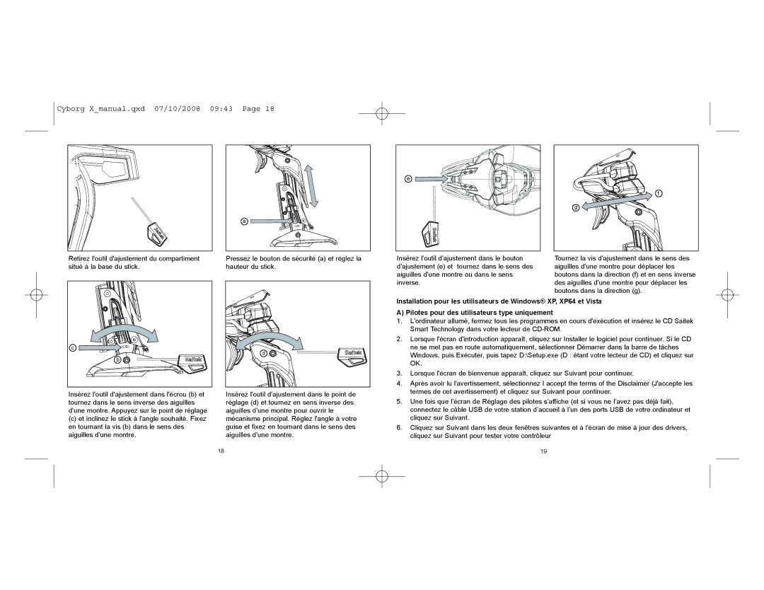 Saitek CCB4330200B2041 user manual Cyborg Xmanual.qxd 07/10/2008 0943 